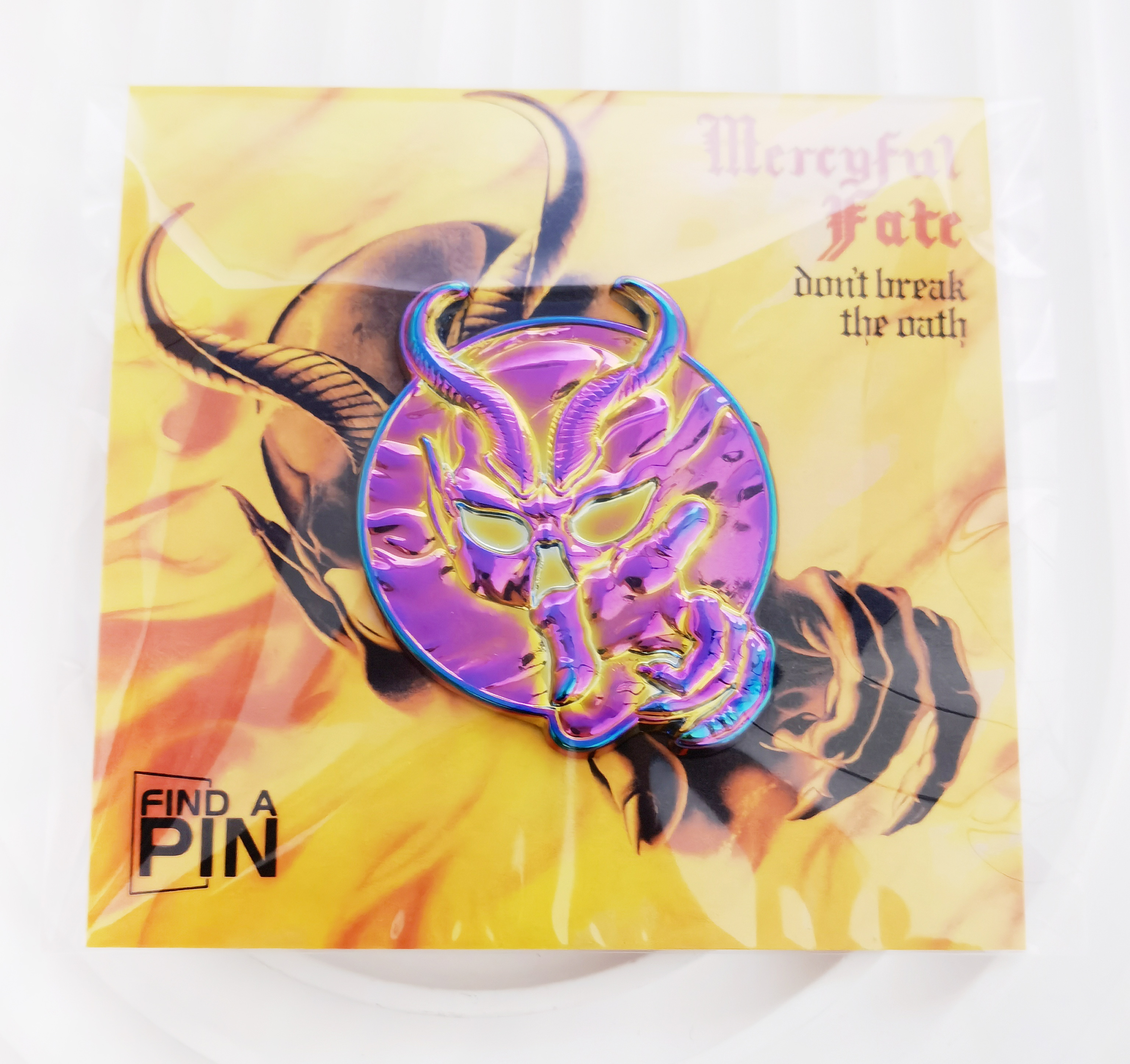 Mercyful Fate Logo Pins with backing card