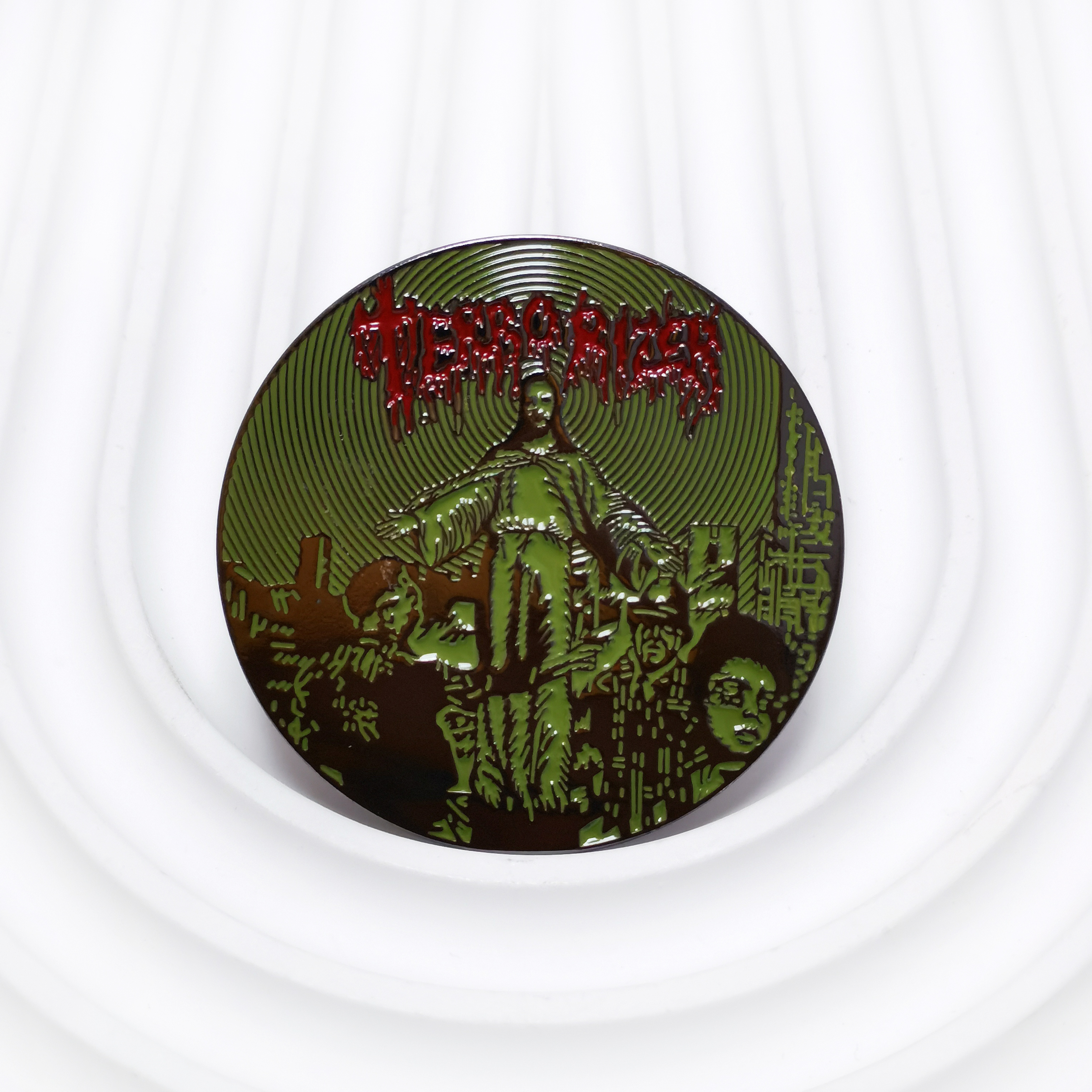 Terrorizer "World Downfall" Pin – Ultimate Grindcore Metal Memorabilia