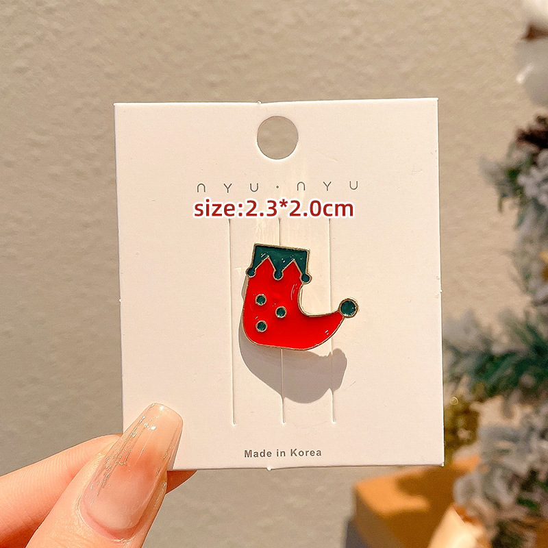 2024 New Christmas Elk Brooch Personalized Metal Santa Claus Badge Pin Cartoon Collar Ornament