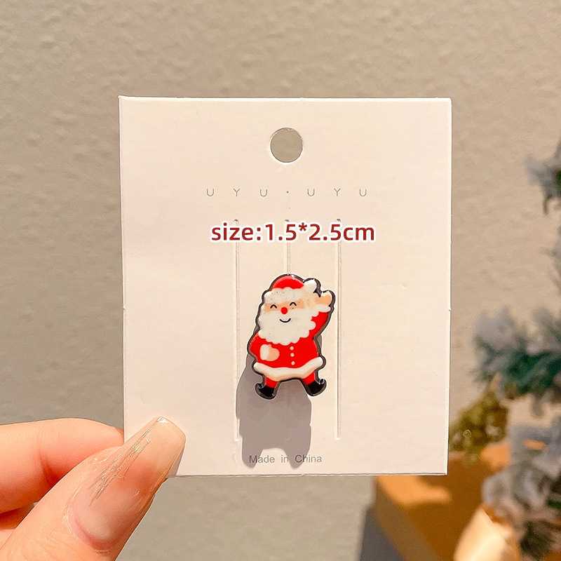 2024 New Christmas Elk Brooch Personalized Metal Santa Claus Badge Pin Cartoon Collar Ornament