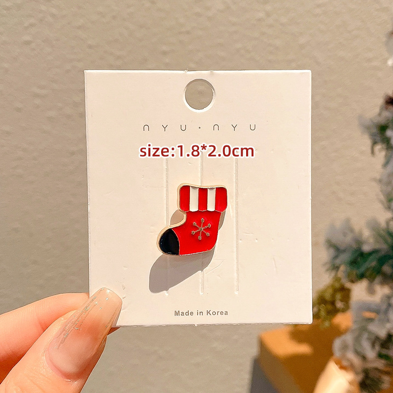 2024 New Christmas Elk Brooch Personalized Metal Santa Claus Badge Pin Cartoon Collar Ornament