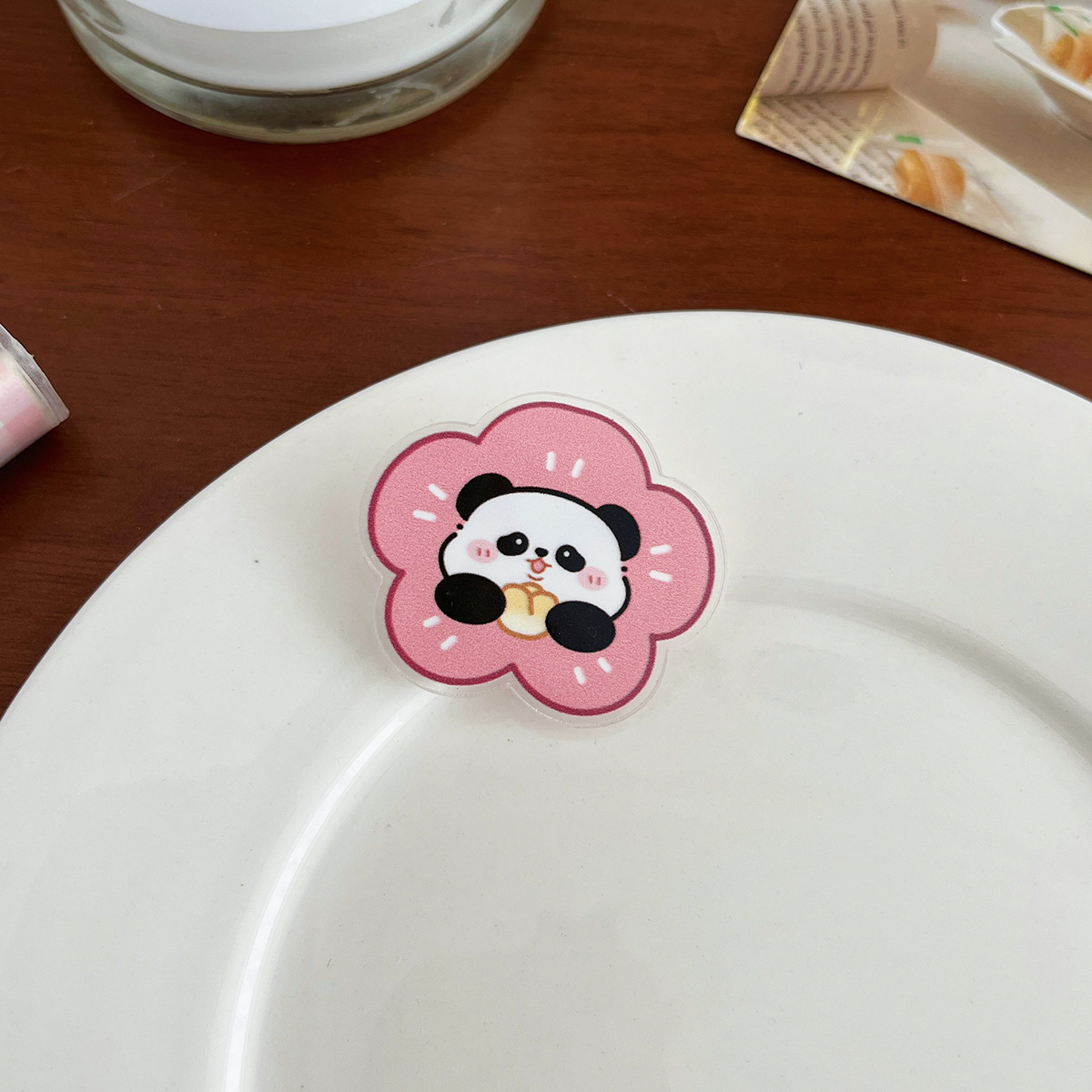 Cartoon panda decorative brooch student inspirational text jewelry badge cute pendant small gift acrylic pin