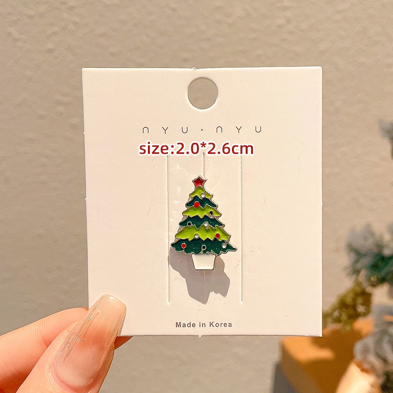2024 New Christmas Elk Brooch Personalized Metal Santa Claus Badge Pin Cartoon Collar Ornament