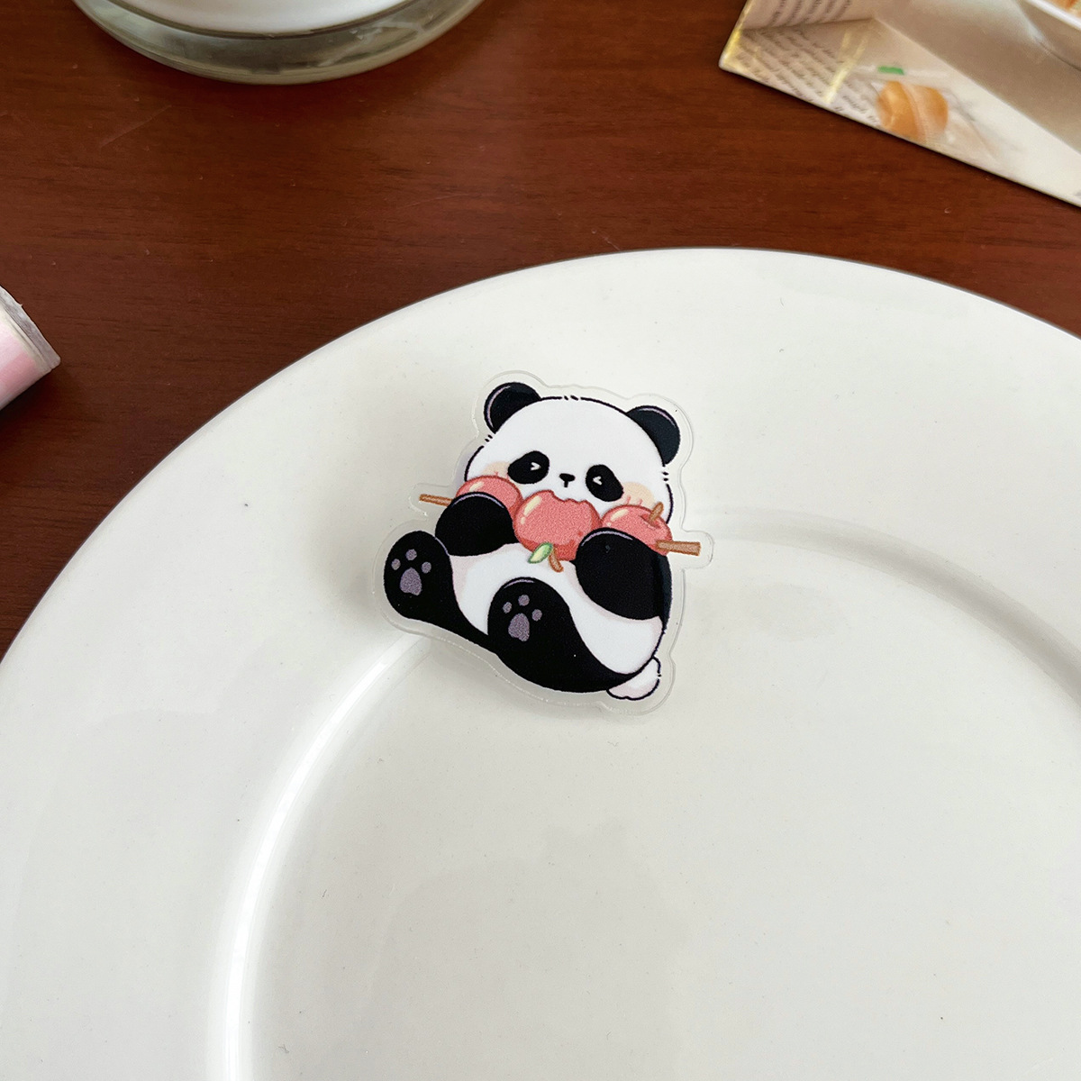 Cartoon panda decorative brooch student inspirational text jewelry badge cute pendant small gift acrylic pin