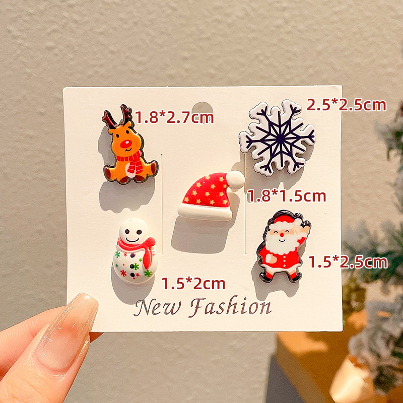 2024 New Christmas Elk Brooch Personalized Metal Santa Claus Badge Pin Cartoon Collar Ornament
