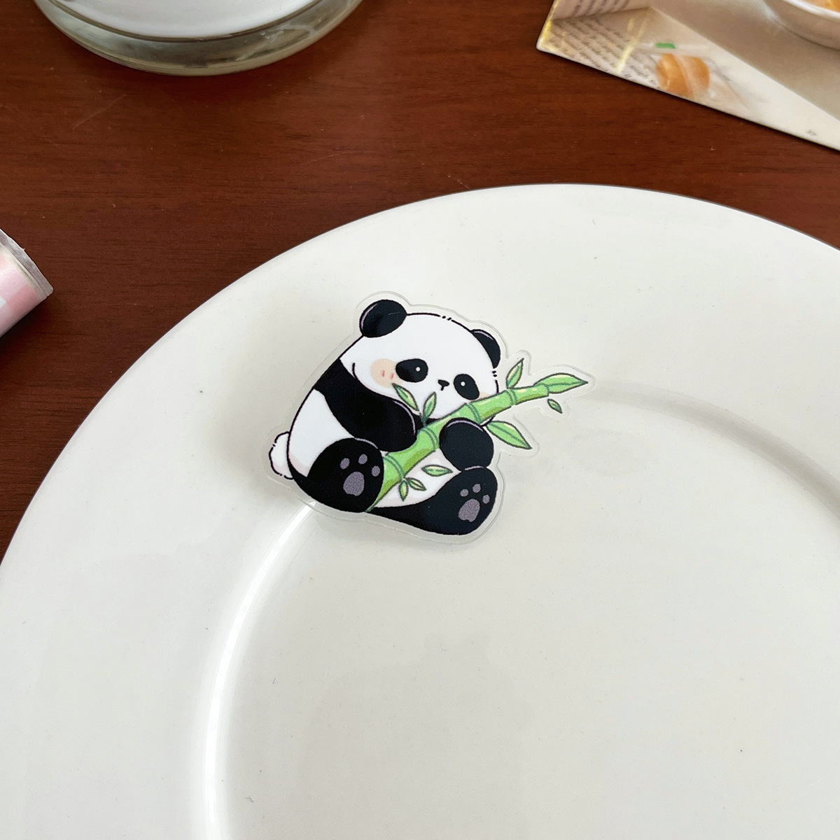 Cartoon panda decorative brooch student inspirational text jewelry badge cute pendant small gift acrylic pin