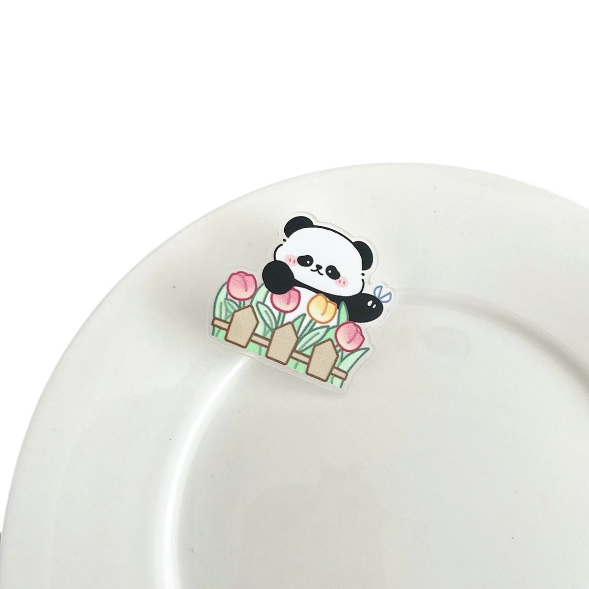 Cartoon panda decorative brooch student inspirational text jewelry badge cute pendant small gift acrylic pin