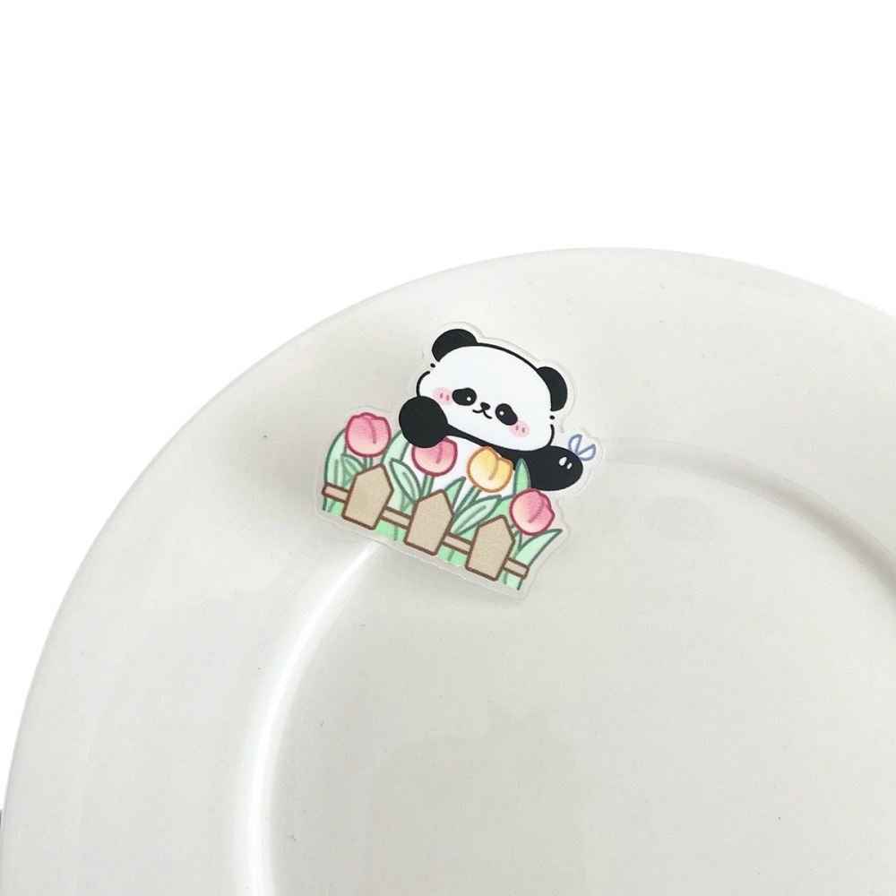 Cartoon panda decorative brooch student inspirational text jewelry badge cute pendant small gift acrylic pin