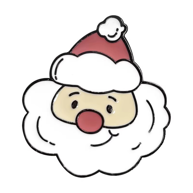 2024 New Christmas Elk Brooch Personalized Metal Santa Claus Badge Pin Cartoon Collar Ornament