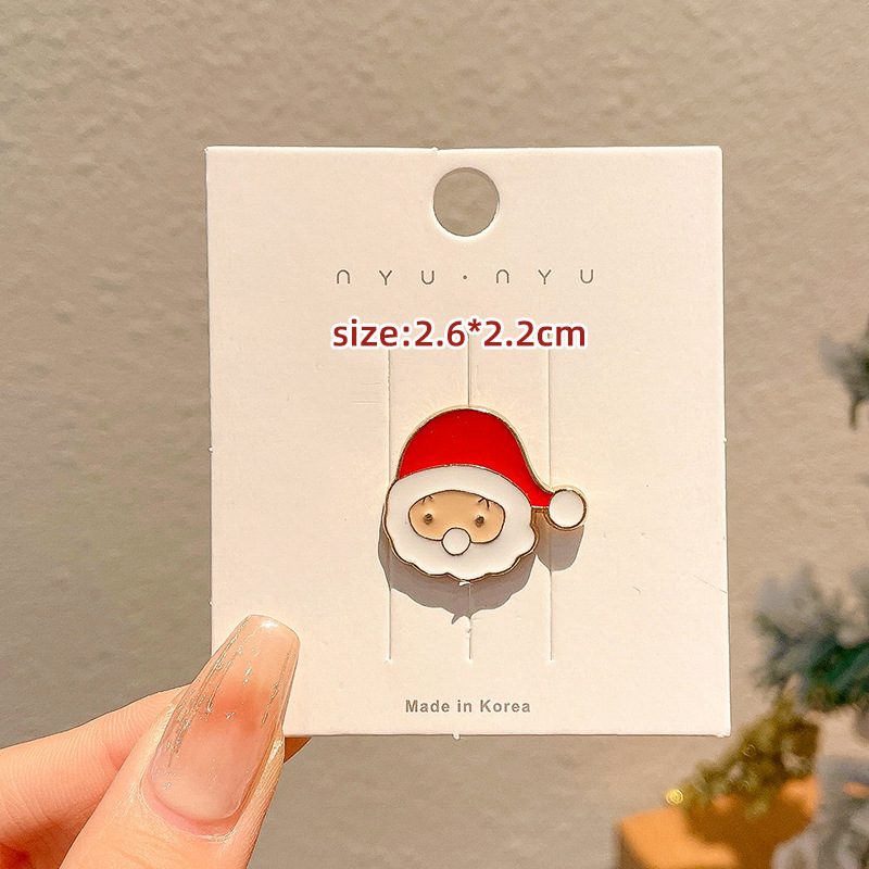 2024 New Christmas Elk Brooch Personalized Metal Santa Claus Badge Pin Cartoon Collar Ornament