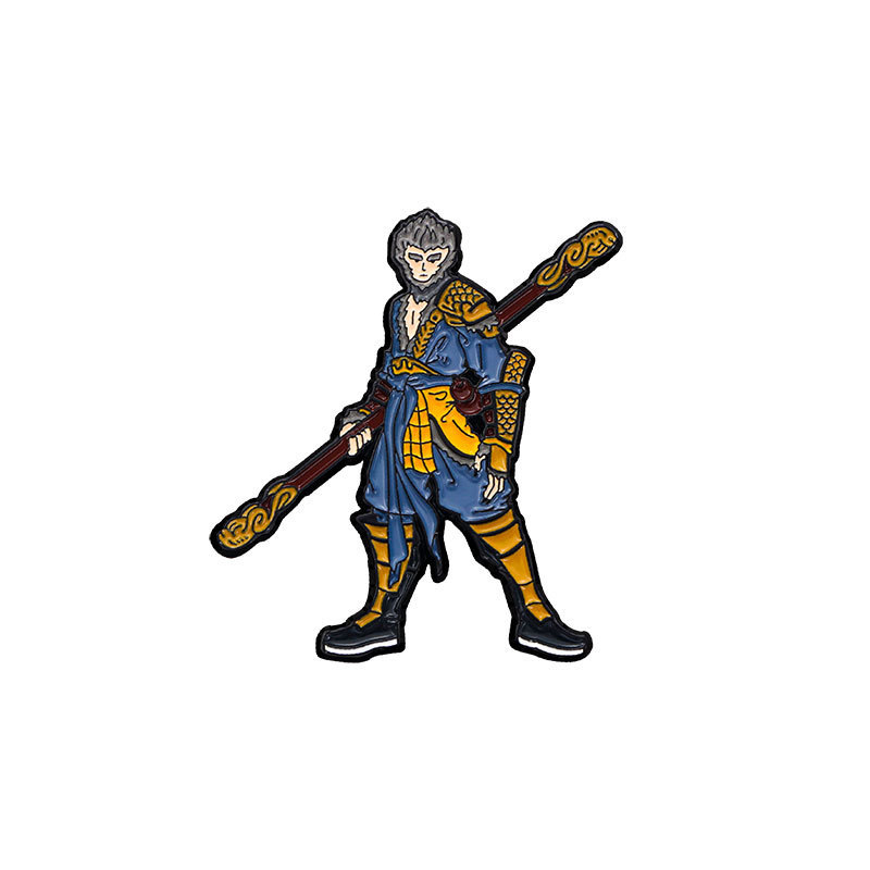 Black Myth Wukong peripheral brooch cartoon destiny man golden hoop Sun Wukong Monkey King alloy paint badge