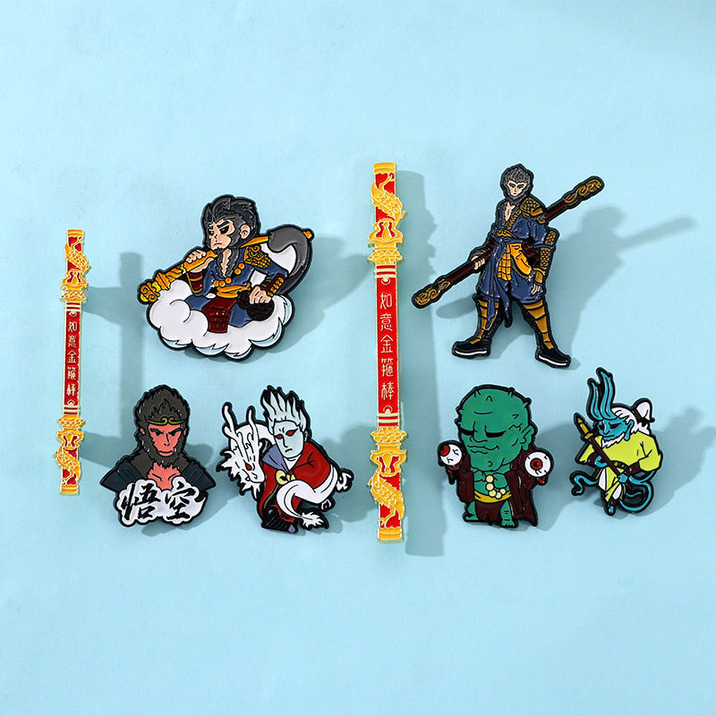 Black Myth Wukong peripheral brooch cartoon destiny man golden hoop Sun Wukong Monkey King alloy paint badge