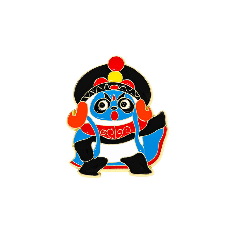 Sichuan opera panda brooch cartoon cute alloy badge Sichuan national tide face changing Chinese style schoolbag decoration badge
