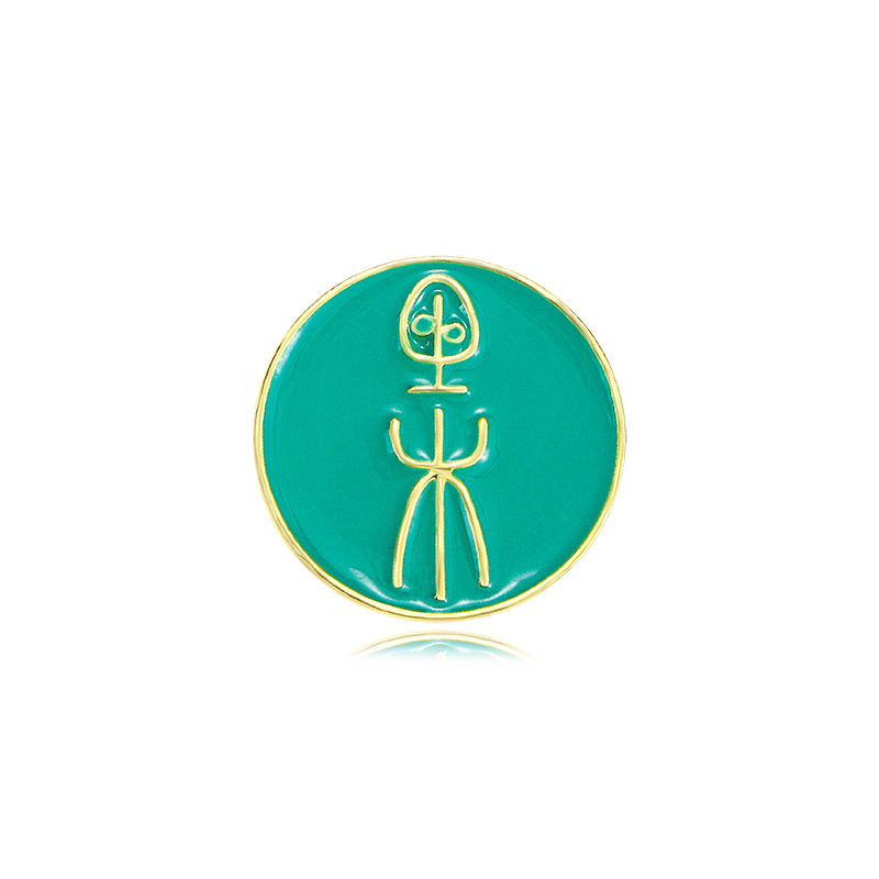 Original new national trend gold, wood, water, fire and earth five elements brooch Chinese style alloy badge clothing decoration badge