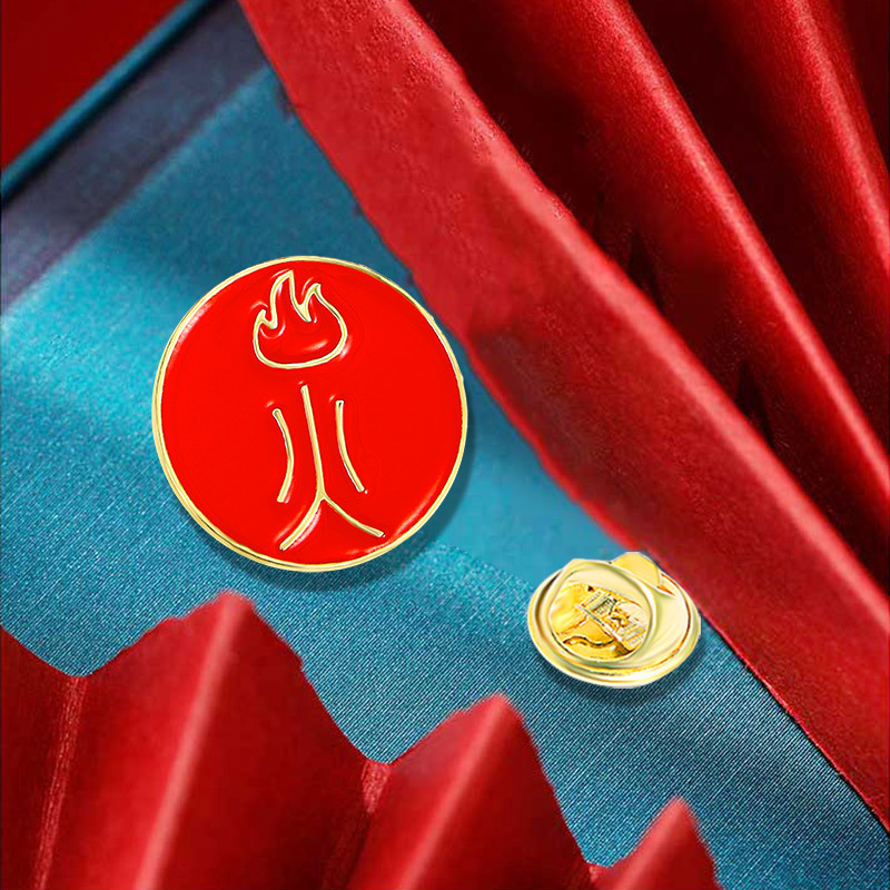 Original new national trend gold, wood, water, fire and earth five elements brooch Chinese style alloy badge clothing decoration badge
