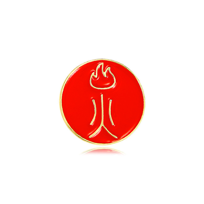 Original new national trend gold, wood, water, fire and earth five elements brooch Chinese style alloy badge clothing decoration badge