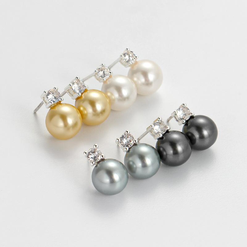 Princess Diana-Inspired Classic Pearl Earrings with S925 Silver Pin – Elegant Socialite Design