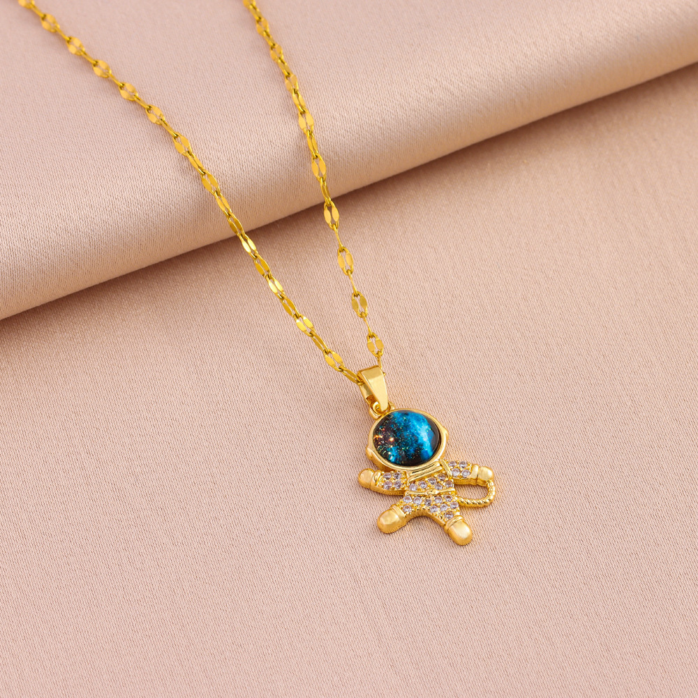 Starry sky planet light luxury temperament gorgeous full diamond necklace female versatile clavicle necklace temperament light luxury niche design