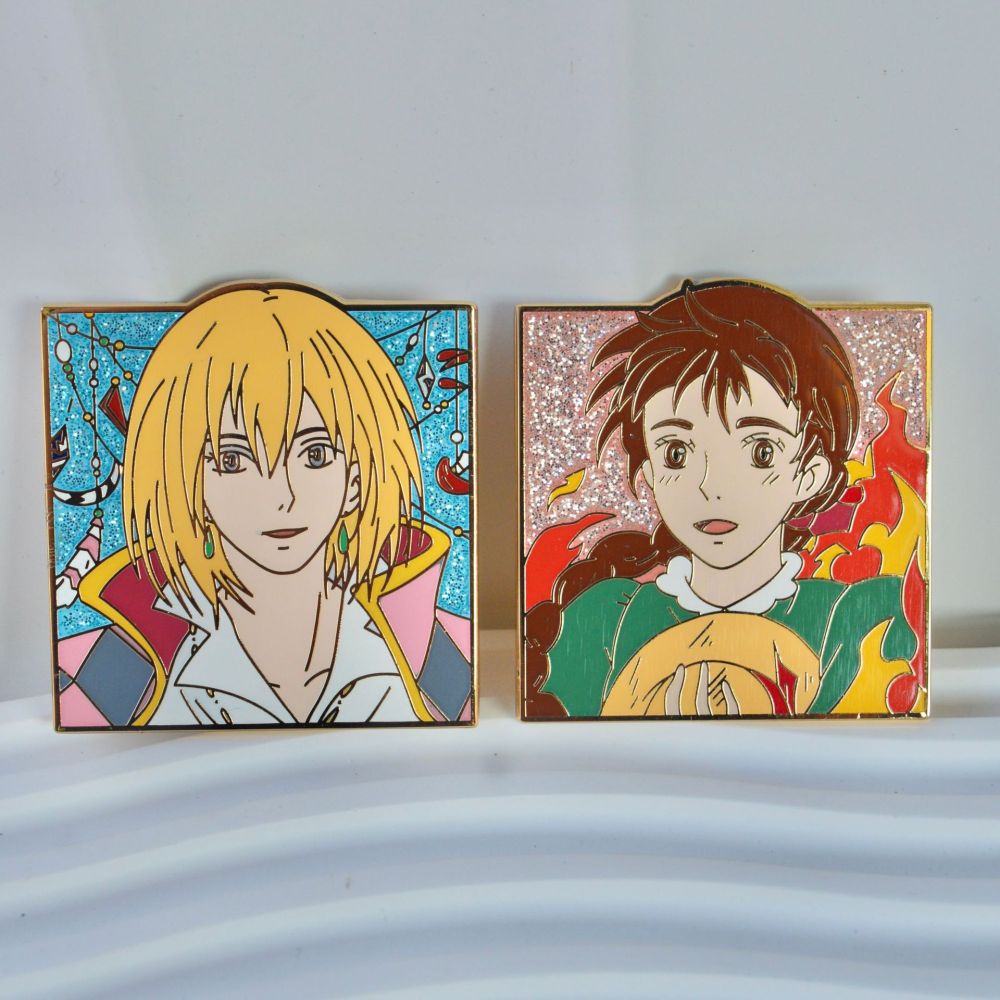 Hayao Miyazaki animation Japanese enamel metal badge Howl's Moving Castle bag accessories