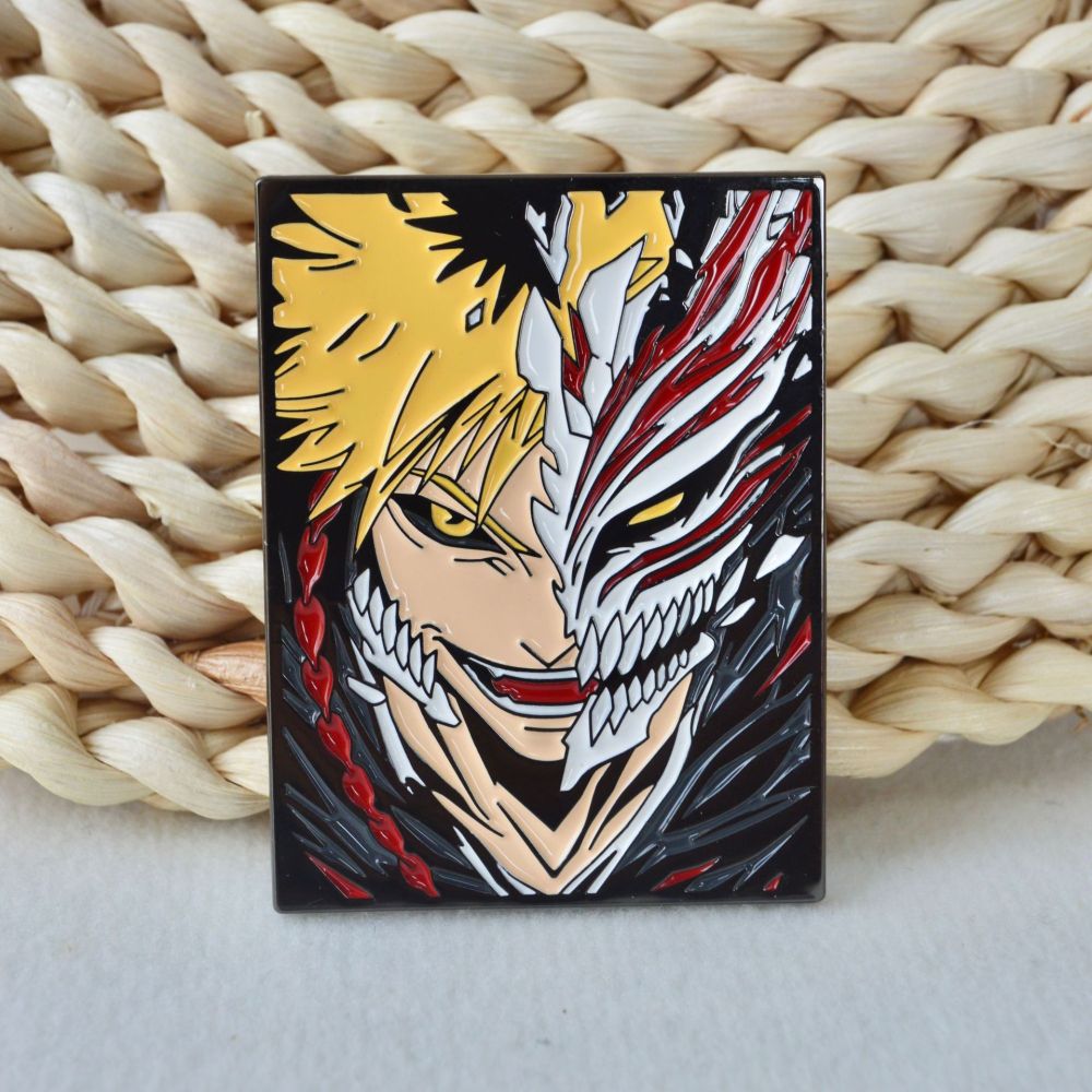 Death metal badge Kurosaki Ichigo painted metal brooch anime accessories pin