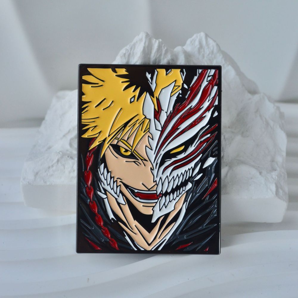 Death metal badge Kurosaki Ichigo painted metal brooch anime accessories pin