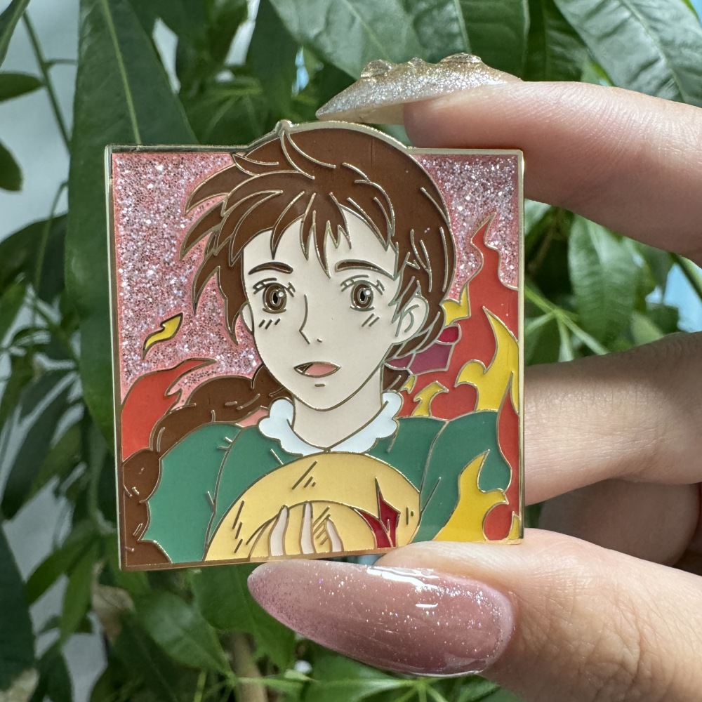 Hayao Miyazaki animation Japanese enamel metal badge Howl's Moving Castle bag accessories
