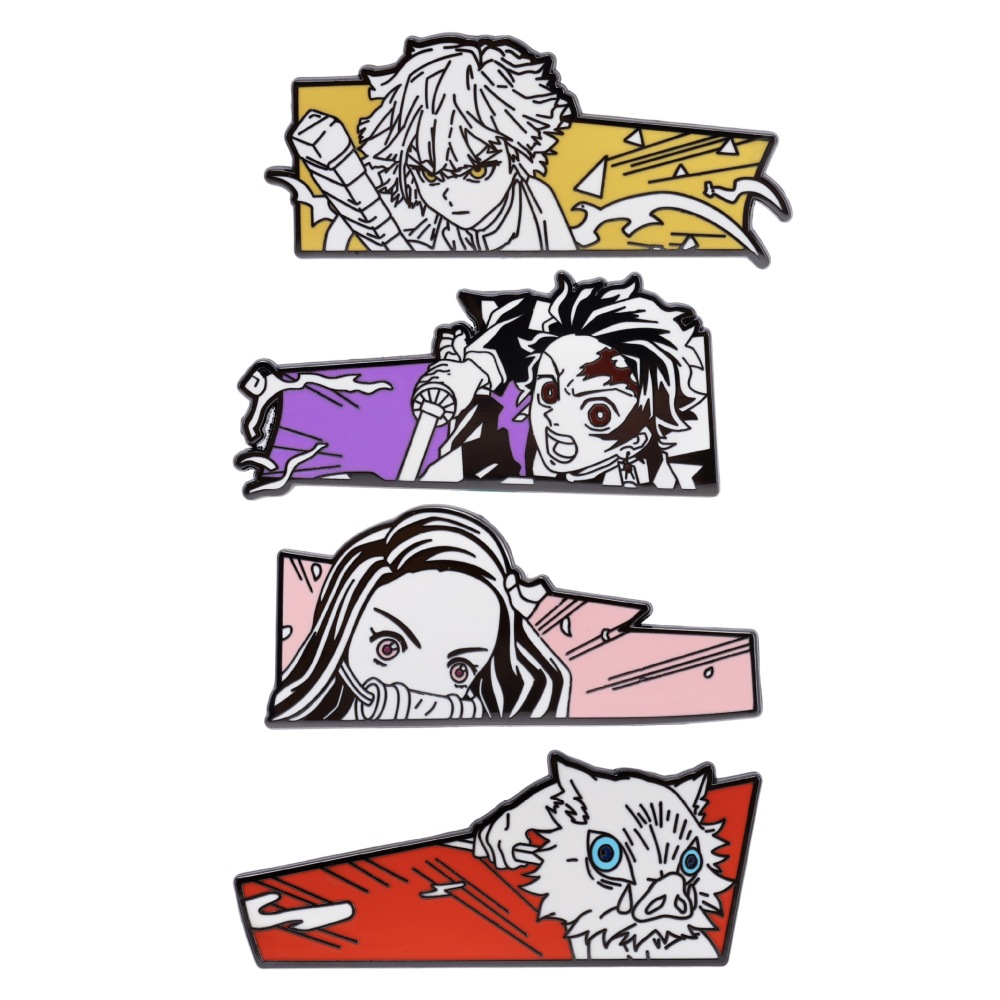 Demon Slayer metal badge Inosuke Nezuko Tanjiro Agatsuma Zenitsu Japanese anime brooch