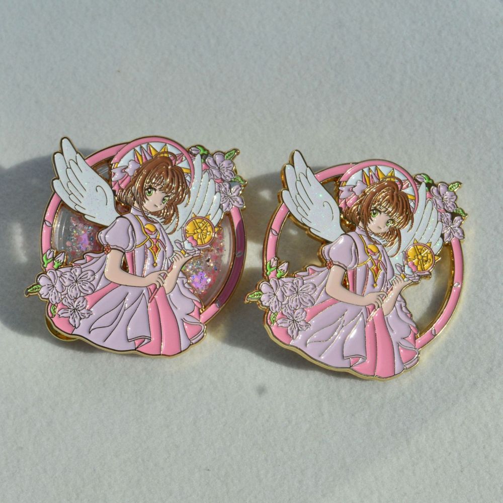 Cardcaptor Sakura Cardcaptor Sakura Badge Quicksand Painted Metal Badge Glitter Brooch Accessories