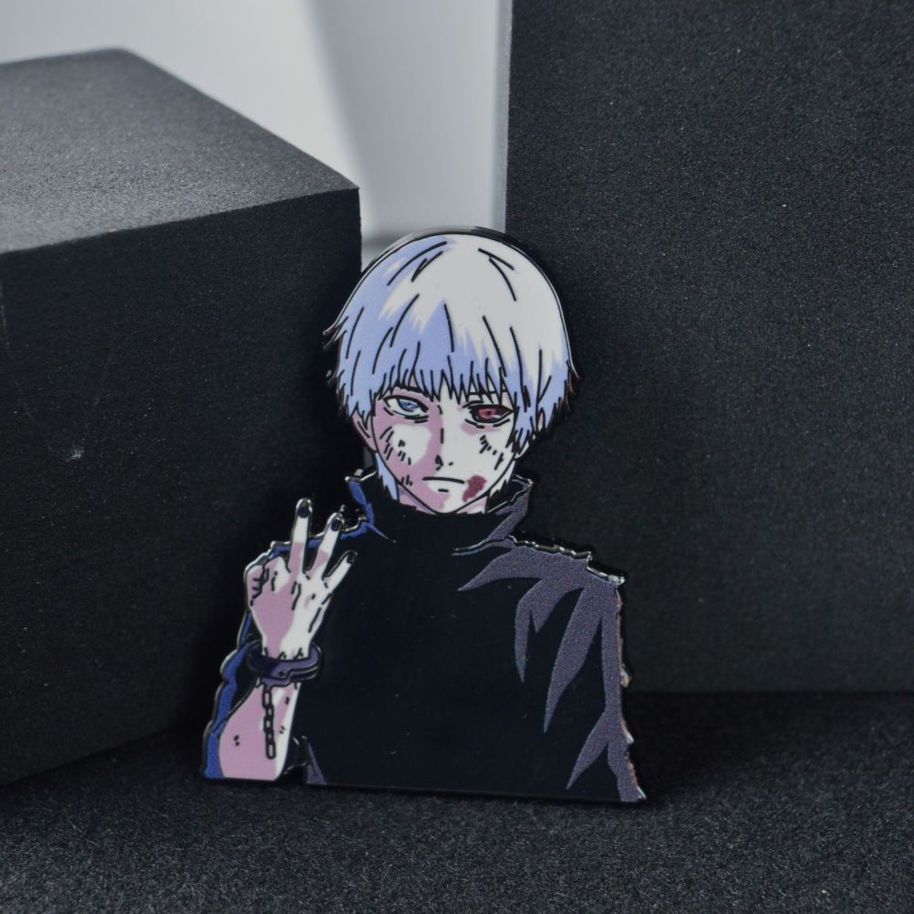 Tokyo Ghoul Brooch Ghoul Kaneki Ken Enamel Metal Badge Anime Schoolbag Accessories Pin