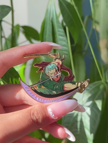 Japanese Anime One Piece - Zoro Three-Sword Style Hard Enamel Pin -  Pinrealm Collection