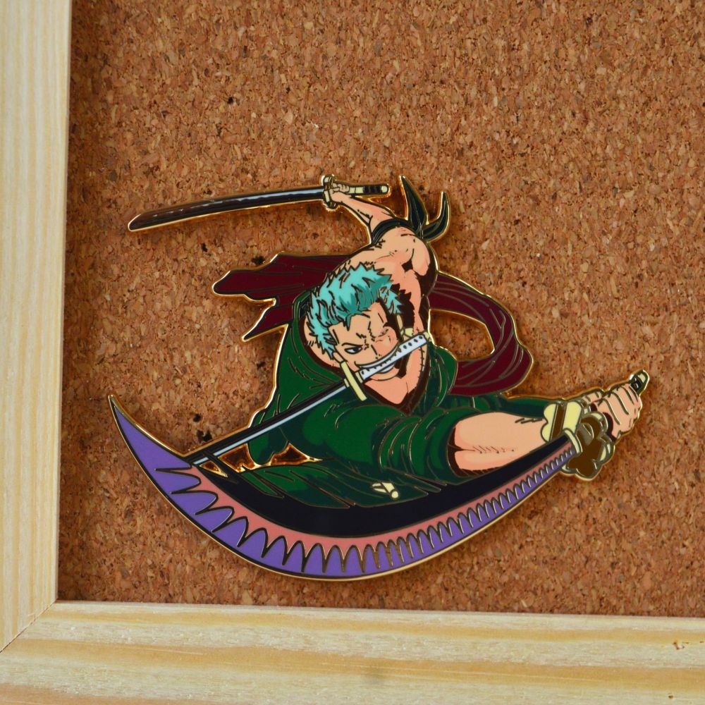 One Piece badge Zoro enamel badge three sword flow Zoro metal badge anime peripheral accessories pin
