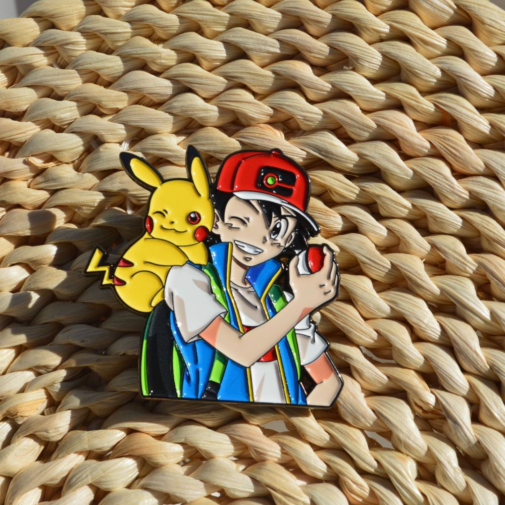 Xiaozhi Pikachu metal badge cute Japanese anime cartoon metal badge Pokémon brooch