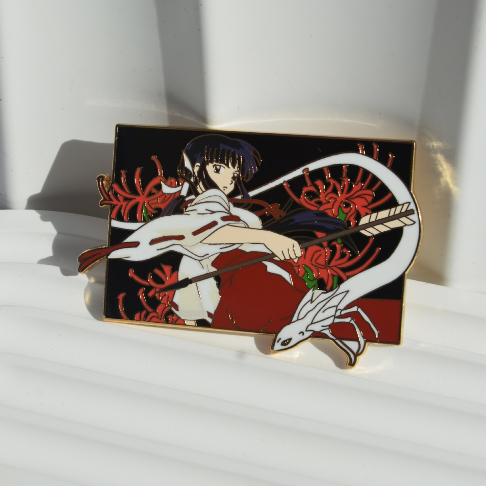 Inuyasha brooch platycodon enamel metal badge anime school bag accessories pin