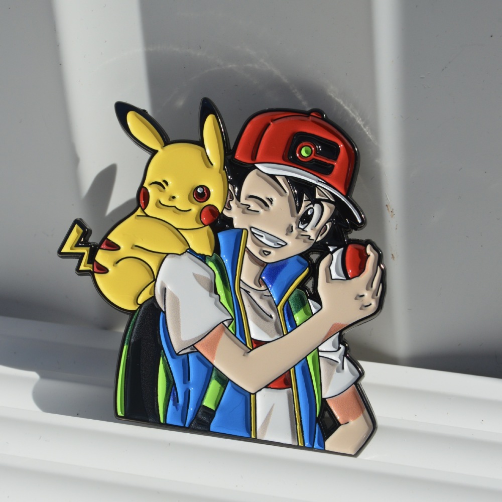 Xiaozhi Pikachu metal badge cute Japanese anime cartoon metal badge Pokémon brooch