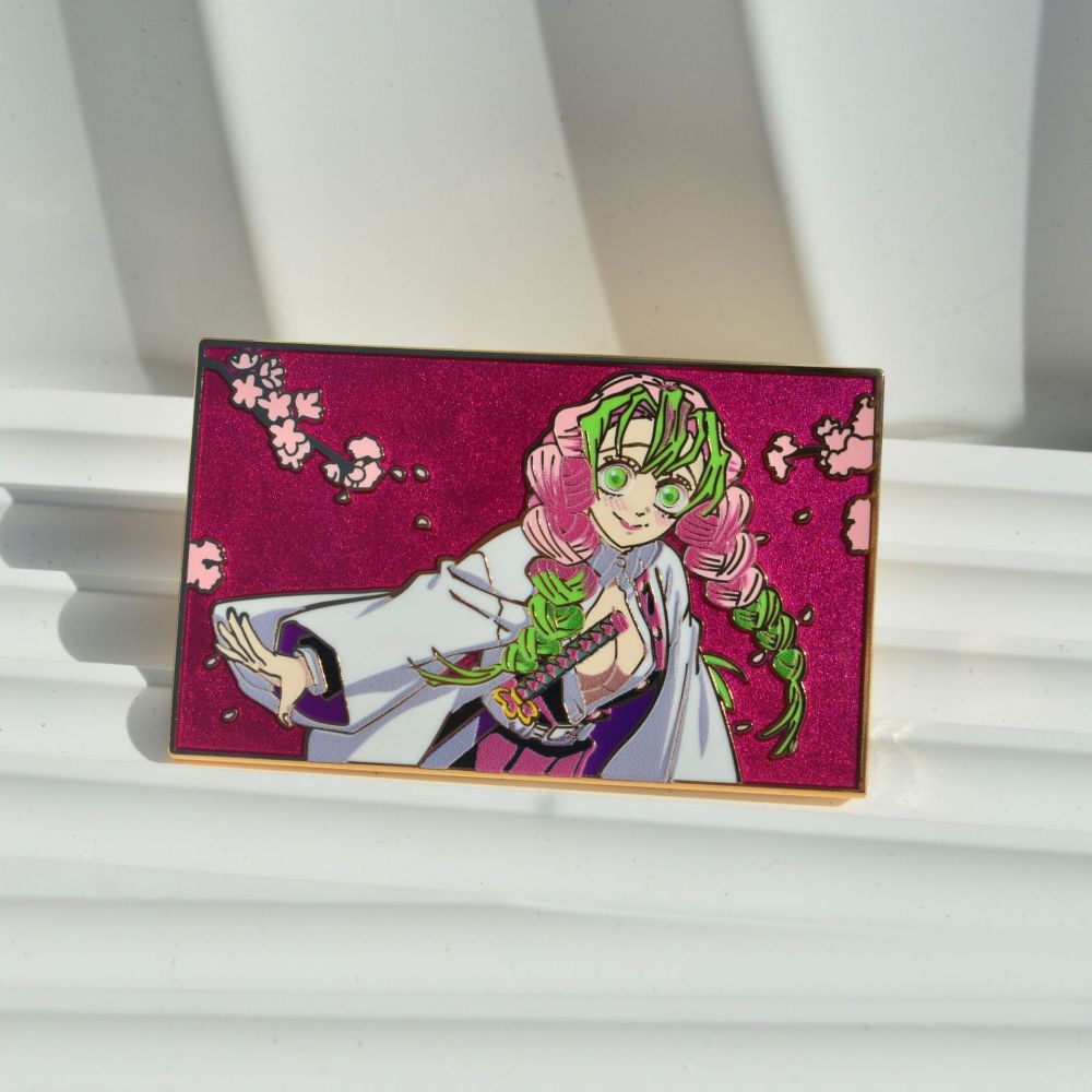 Demon Slayer Badge Butterfly Shinobi Glass Metal Enamel Badge Brooch Japanese Schoolbag Accessories Pin