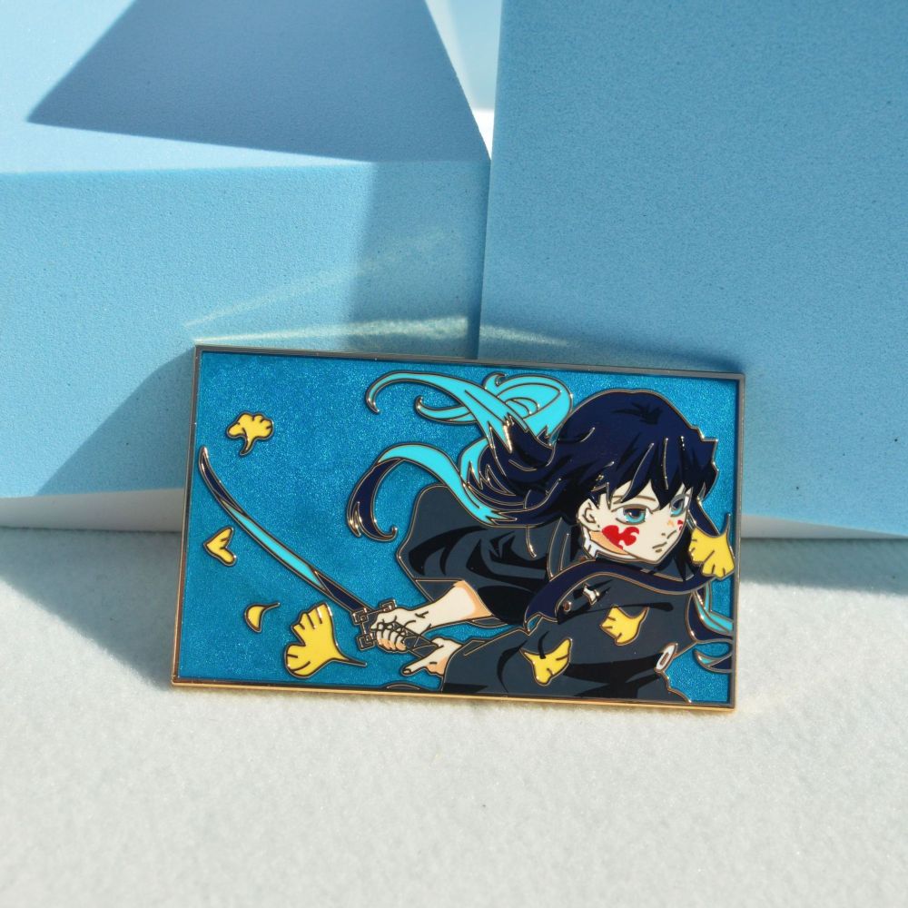 Demon Slayer Badge Butterfly Shinobi Glass Metal Enamel Badge Brooch Japanese Schoolbag Accessories Pin