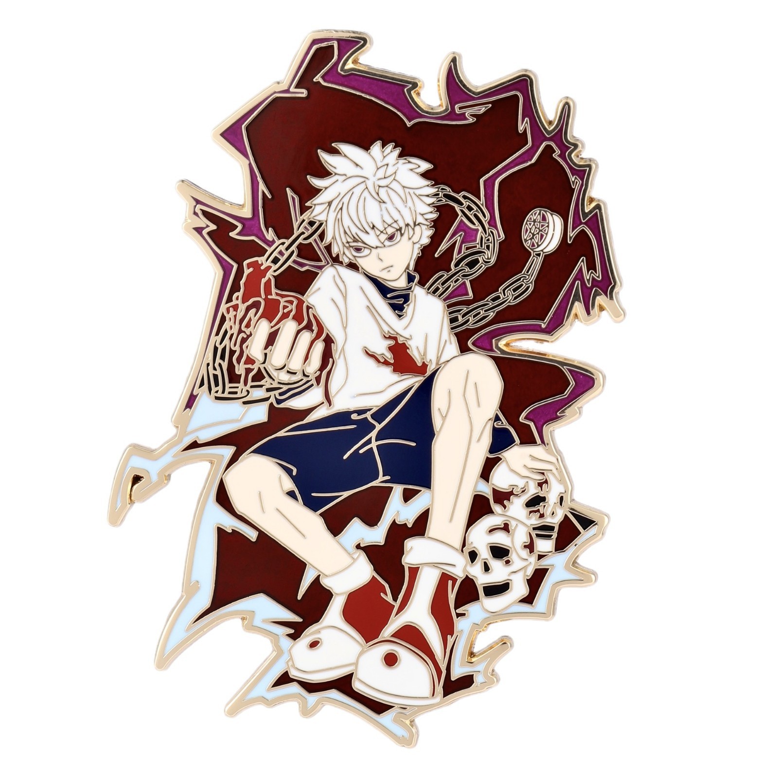 Hunter x Hunter badge Killua metal badge anime enamel brooch school bag accessories pin