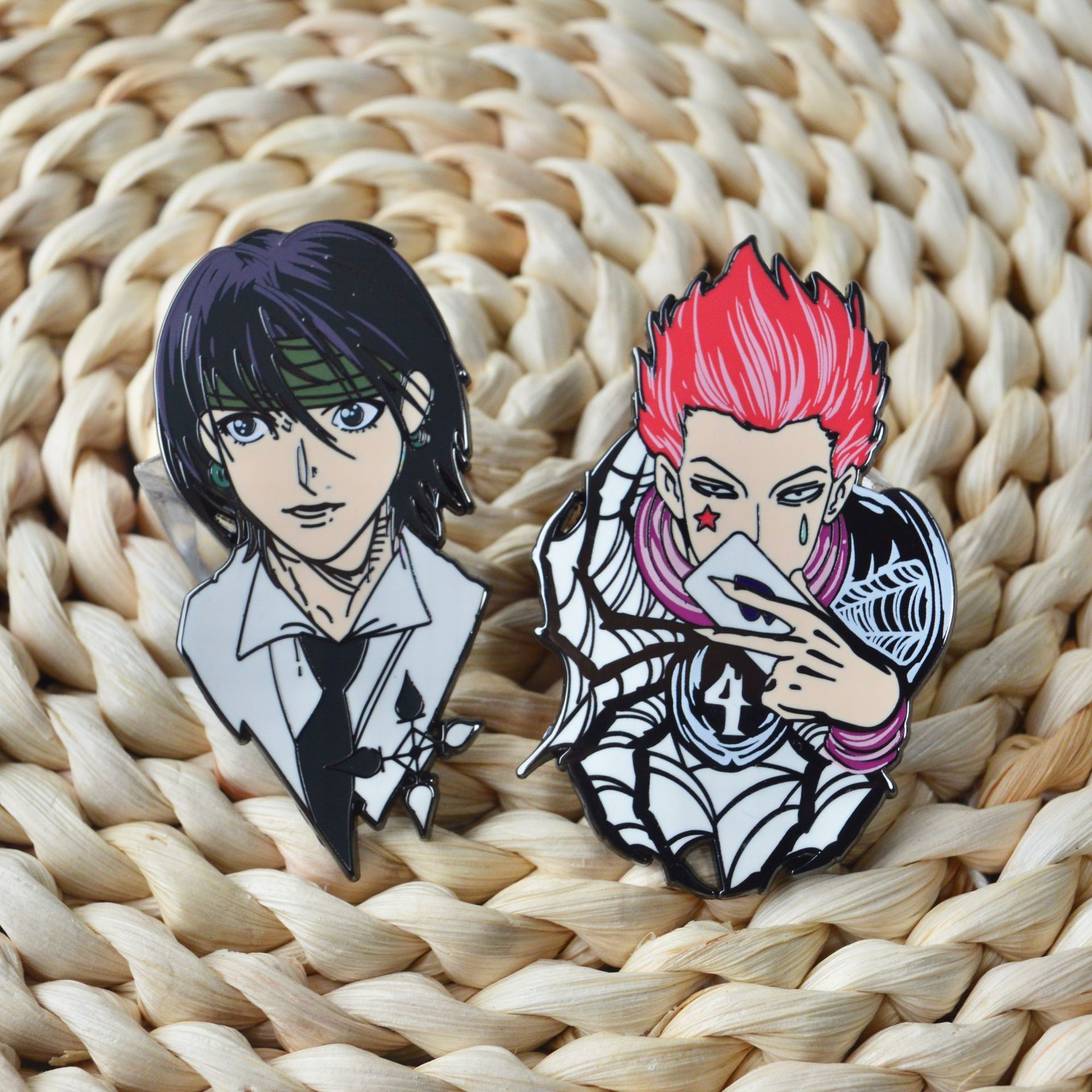 Hunter x Hunter brooch Hisoka metal brooch Chrollo enamel badge Japanese anime metal badge pin