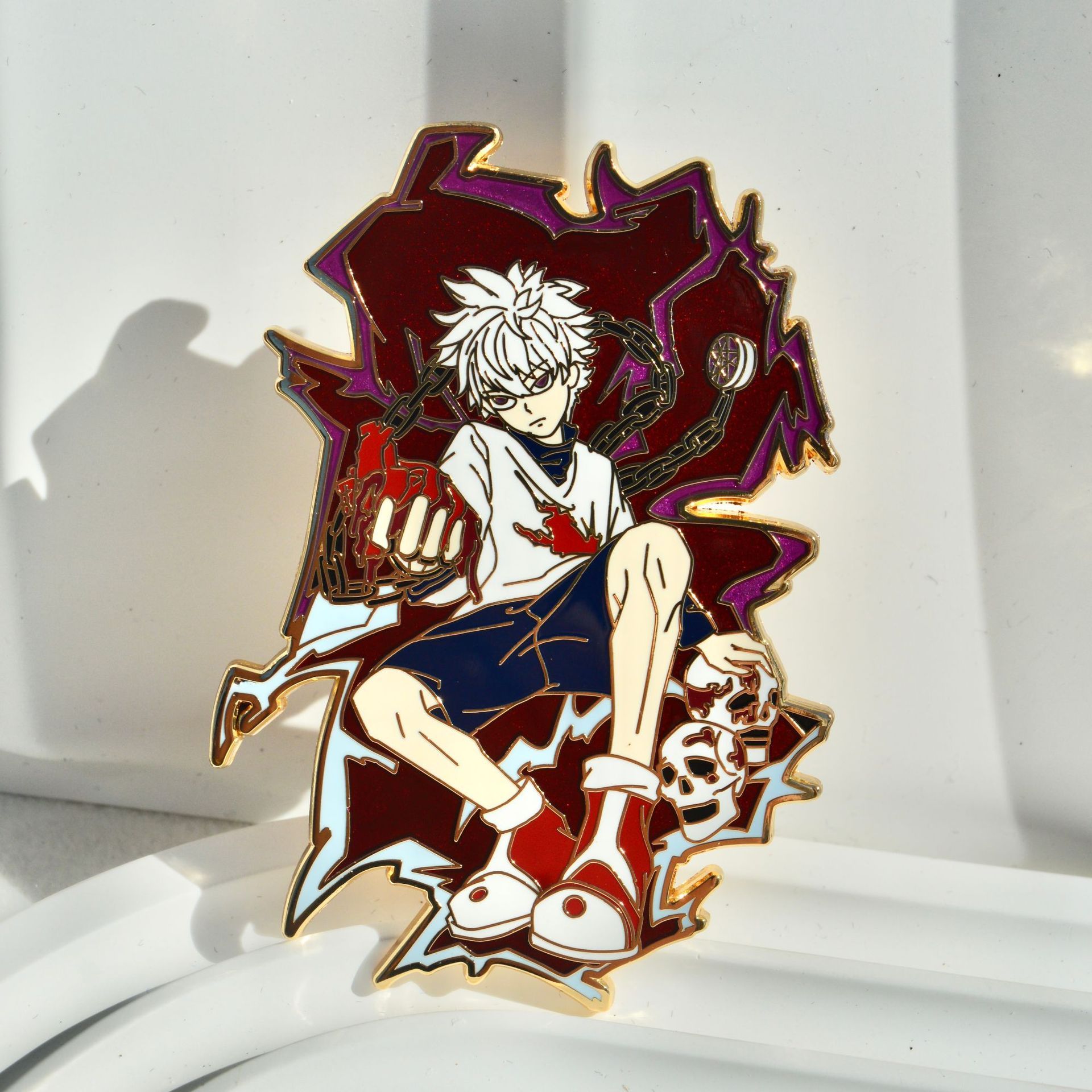 Hunter x Hunter badge Killua metal badge anime enamel brooch school bag accessories pin