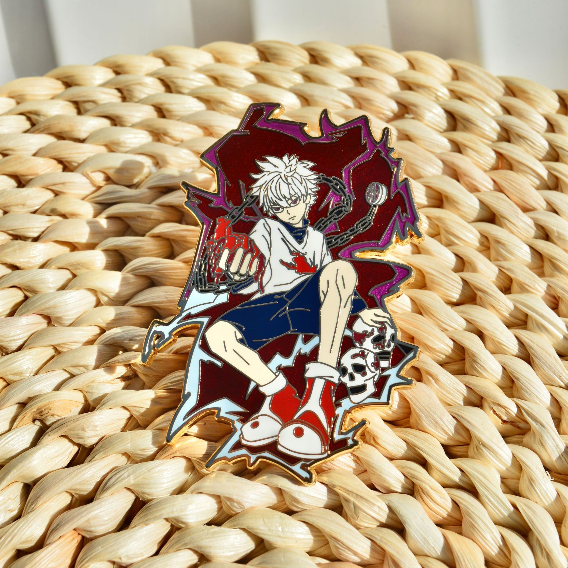 Hunter x Hunter badge Killua metal badge anime enamel brooch school bag accessories pin