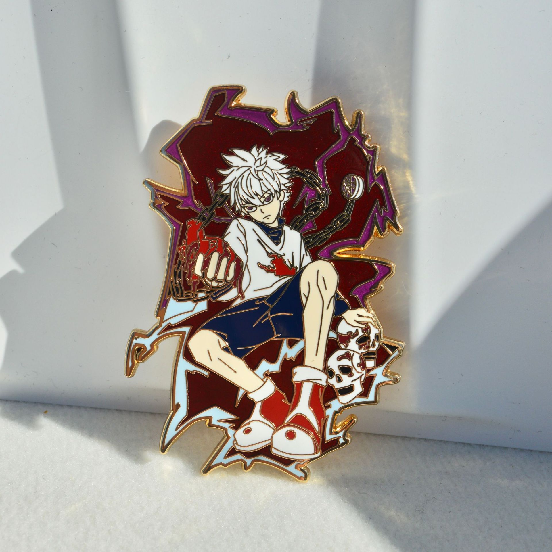 Hunter x Hunter badge Killua metal badge anime enamel brooch school bag accessories pin