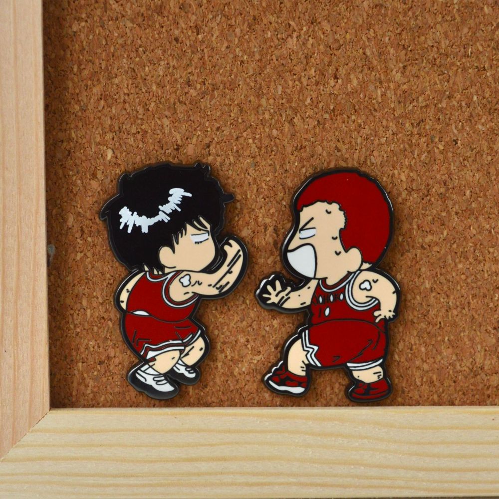 Slam Dunk metal badge Rukawa Kaede Sakuragi Hanamichi enamel metal brooch Japanese comics cute accessories
