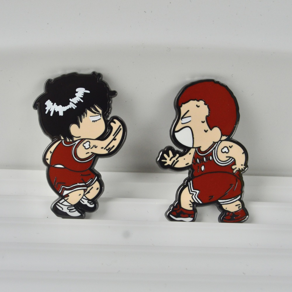 Slam Dunk metal badge Rukawa Kaede Sakuragi Hanamichi enamel metal brooch Japanese comics cute accessories