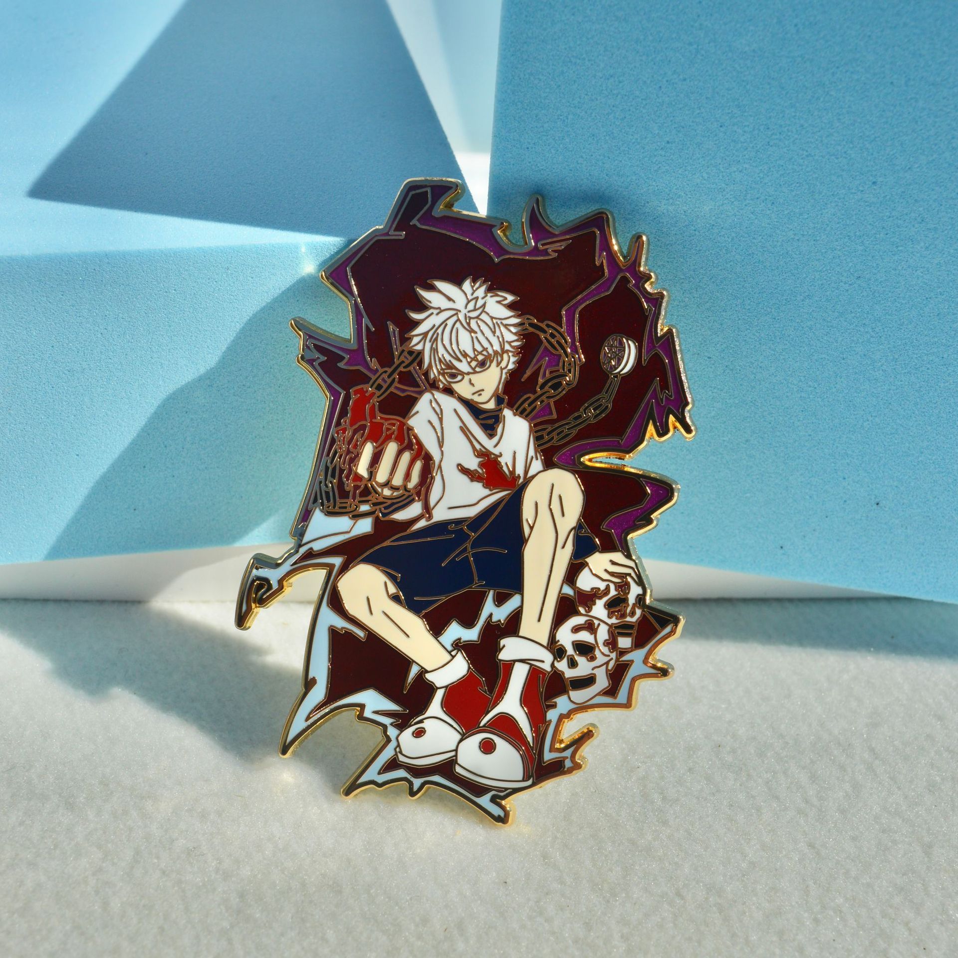 Hunter x Hunter badge Killua metal badge anime enamel brooch school bag accessories pin