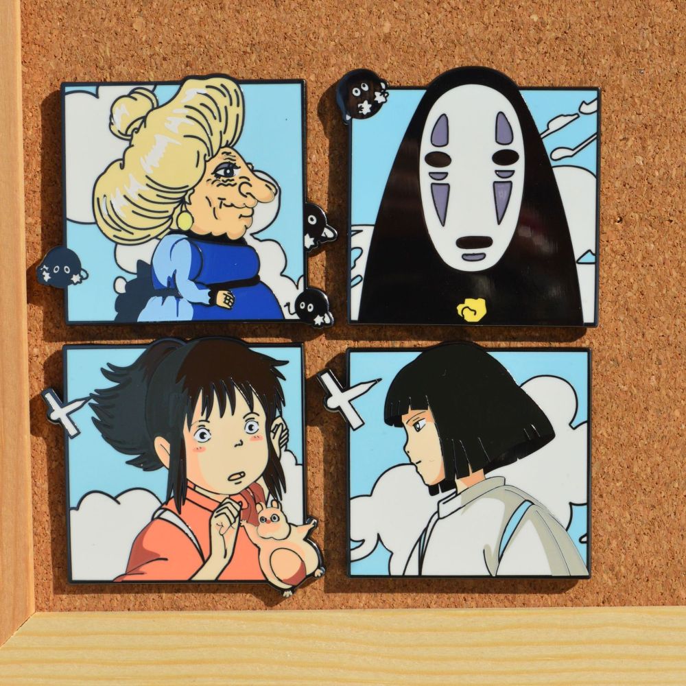  Studio Ghibli – Spirited Away Hard Enamel Pins – Chihiro Ogino, Haku, Yubaba, No-Face