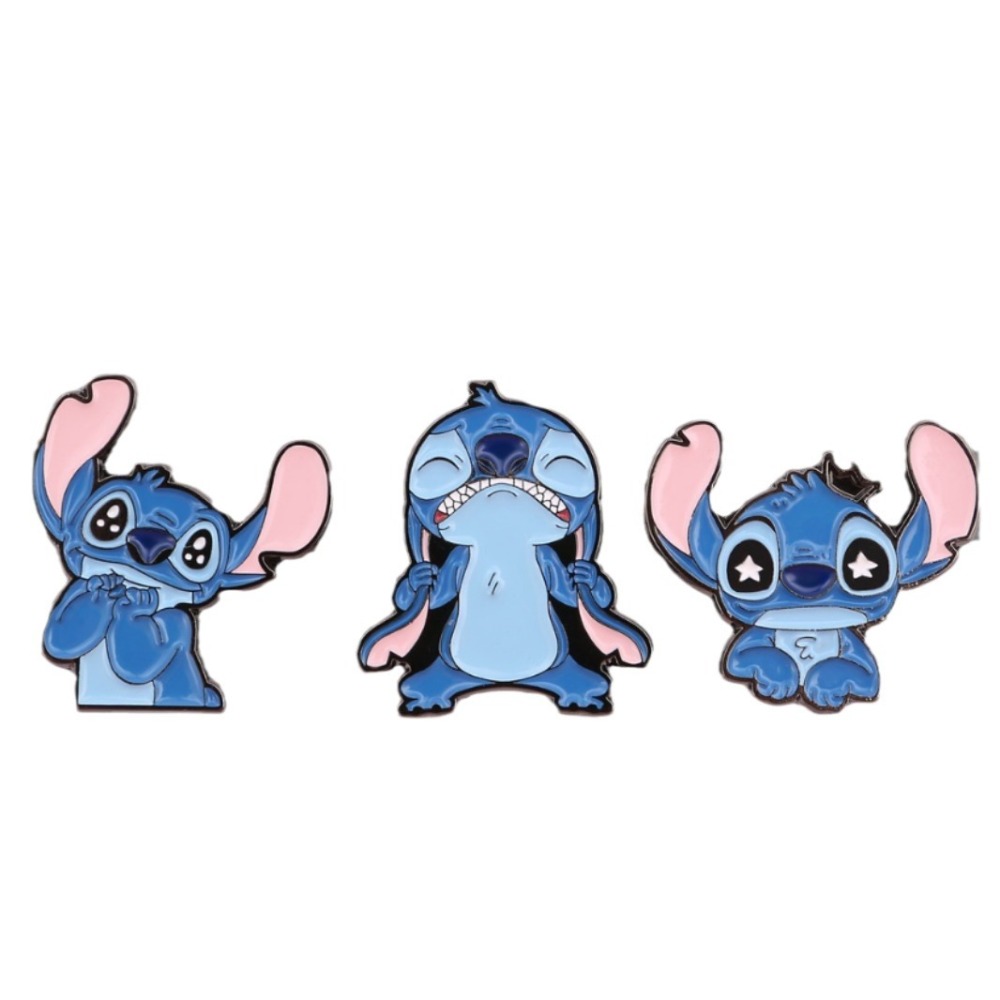 Stitch badge cute couple brooch ins cartoon pin metal badge bag accessories
