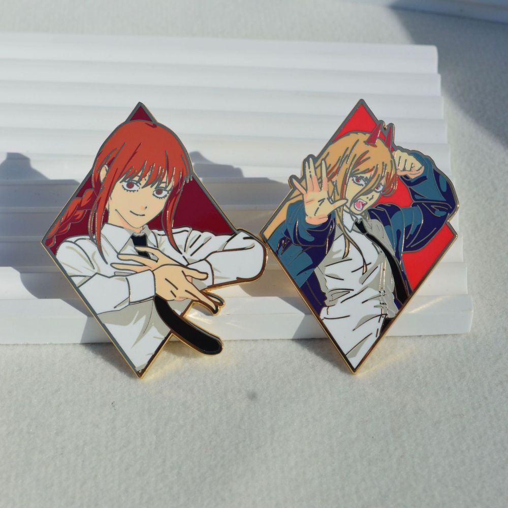 Chainsaw Man Chainsaw Man Denji Pawa Hayakawa Akima Chima enamel metal brooch school bag accessories