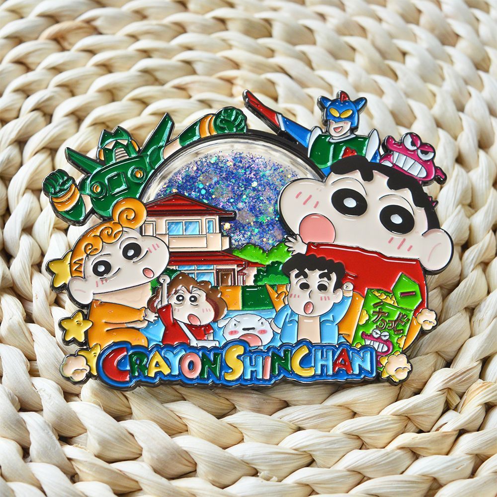 Crayon Shin-chan Quicksand Soft Enamel Pin – Shin-chan waist-deep in quicksand with a mischievous grin