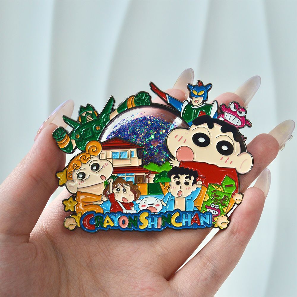 Crayon Shin-chan metal badge Crayon Shin-chan quicksand hemp paint metal brooch cute gift accessories Pin