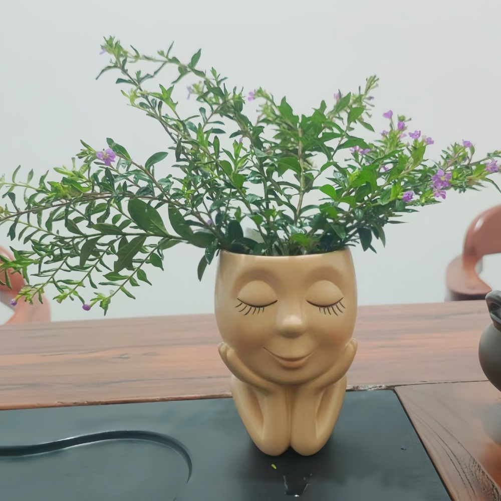 Fantasy Girl Resin Flower Pot - Creative Succulent & Hydroponic Gardening Ornament for Desktop Decor